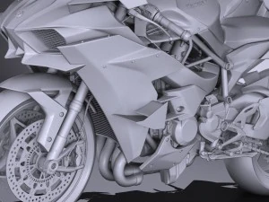 Kawasaki Ninja H2R Supercharged 2016 3D Model