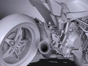 Kawasaki Ninja H2R Supercharged 2016 3D Model