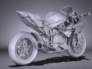 Kawasaki Ninja H2R Supercharged 2016 3D 모델