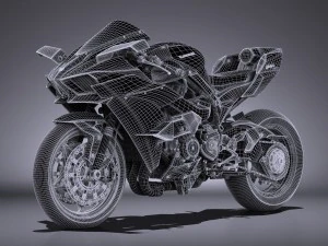 Kawasaki Ninja H2R Supercharged 2016 3D Model