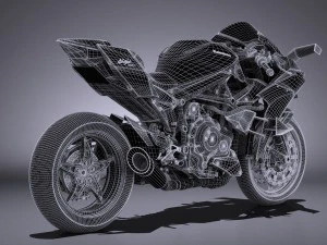 Kawasaki Ninja H2R Supercharged 2016 3D Model