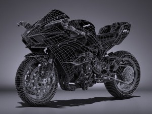 Kawasaki Ninja H2R Supercharged 2016 3D 모델