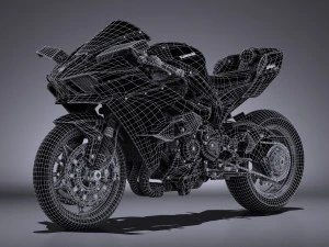 Kawasaki Ninja H2R Supercharged 2016 3D Model