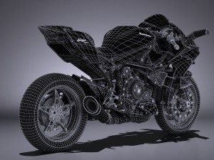 Kawasaki Ninja H2R Supercharged 2016 3D Modell in Motorrad 3DExport