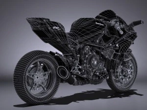 Kawasaki Ninja H2R Supercharged 2016 3D Model