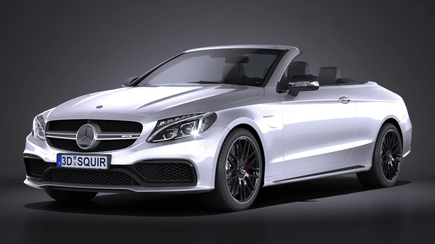 Mercedes-Benz C63 AMG Cabrio 2017 3D Model .c4d .max .obj .3ds .fbx .stl .blend