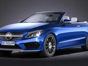 Mercedes-Benz c-class cabrio 2017 3D Model