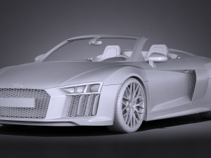 Audi R8 Spyder V10 2017 3D Модель