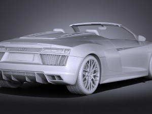 Audi R8 Spyder V10 2017 3D Модель