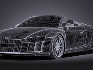 Audi R8 Spyder V10 2017 3D Модель