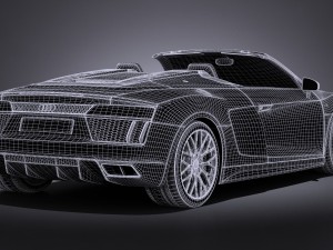 Audi R8 Spyder V10 2017 3D Модель