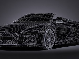 Audi R8 Spyder V10 2017 3D Модель