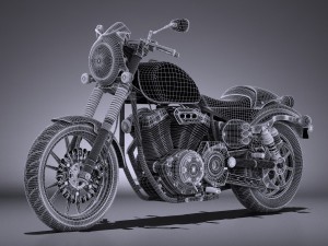 Yamaha XV950 Racer 2016 3D Model in Motorcycle 3DExport