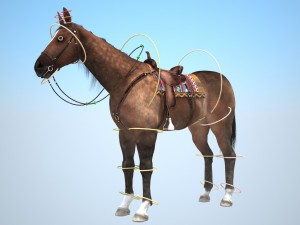 Cowboy Horse With Saddle 3D 모델