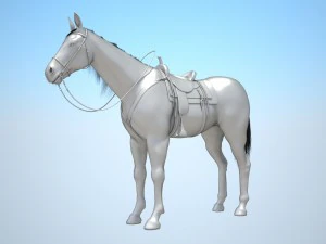 Kowbojski Koń Z Siodłem Model 3D