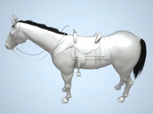 Kowbojski Koń Z Siodłem Model 3D