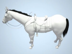 Kowbojski Koń Z Siodłem Model 3D