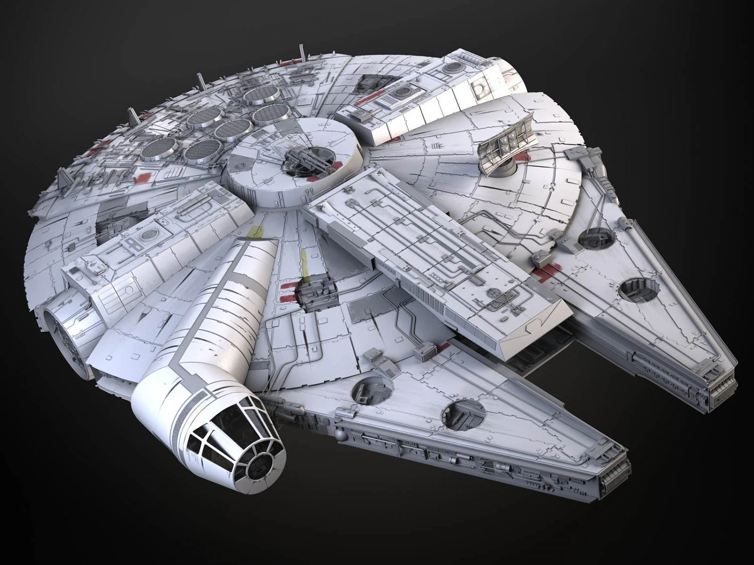Starwars Millennium Falcon with Interior 3D Model .c4d .max .obj .3ds .fbx .stl .blend 