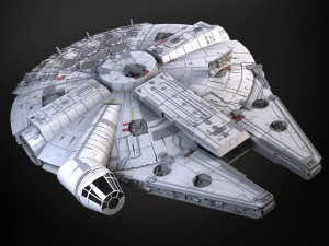 Starwars Millennium Falcon with Interior 3D 模型