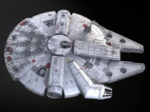 Starwars Millennium Falcon with Interior 3D Model