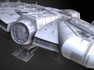 Starwars Millennium Falcon with Interior 3D Model