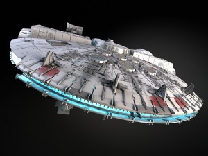 Starwars Millennium Falcon with Interior 3D Model