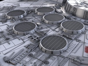 Starwars Millennium Falcon with Interior 3D Model