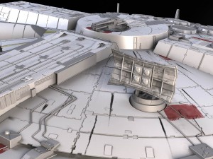 Starwars Millennium Falcon with Interior 3D Model