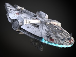 Starwars Millennium Falcon with Interior 3D Model