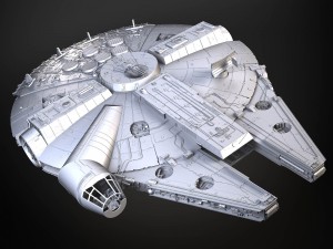 Starwars Millennium Falcon with Interior 3D Model