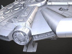 Starwars Millennium Falcon with Interior 3D Model
