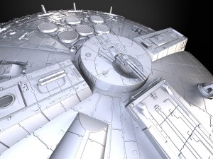 Starwars Millennium Falcon with Interior 3D Model