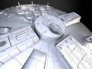 Starwars Millennium Falcon with Interior 3D Model