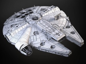 Starwars Millennium Falcon with Interior 3D Model