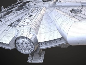 Starwars Millennium Falcon with Interior 3D Model
