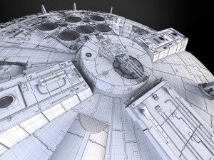 Starwars Millennium Falcon with Interior 3D Model