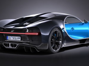 Bugatti Chiron 2017 Without Interior 3D 模型
