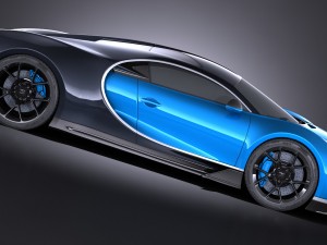 Bugatti Chiron 2017 Without Interior 3D 模型