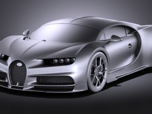 Bugatti Chiron 2017 Without Interior 3D 模型