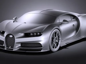Bugatti Chiron 2017 Without Interior 3D Model