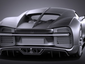 Bugatti Chiron 2017 Without Interior 3D 模型