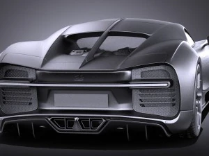 Bugatti Chiron 2017 Without Interior 3D Model