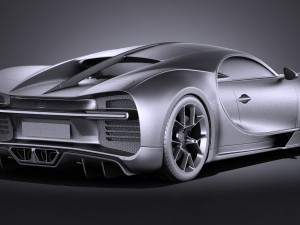 Bugatti Chiron 2017 Without Interior 3D 模型