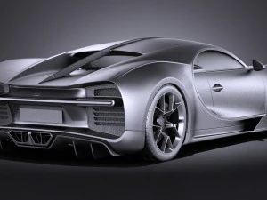 Bugatti Chiron 2017 Without Interior 3D Model