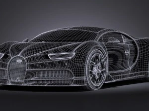 Bugatti Chiron 2017 Without Interior 3D Model