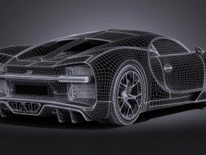 Bugatti Chiron 2017 Without Interior 3D Model