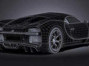 Bugatti Chiron 2017 Without Interior 3D Model