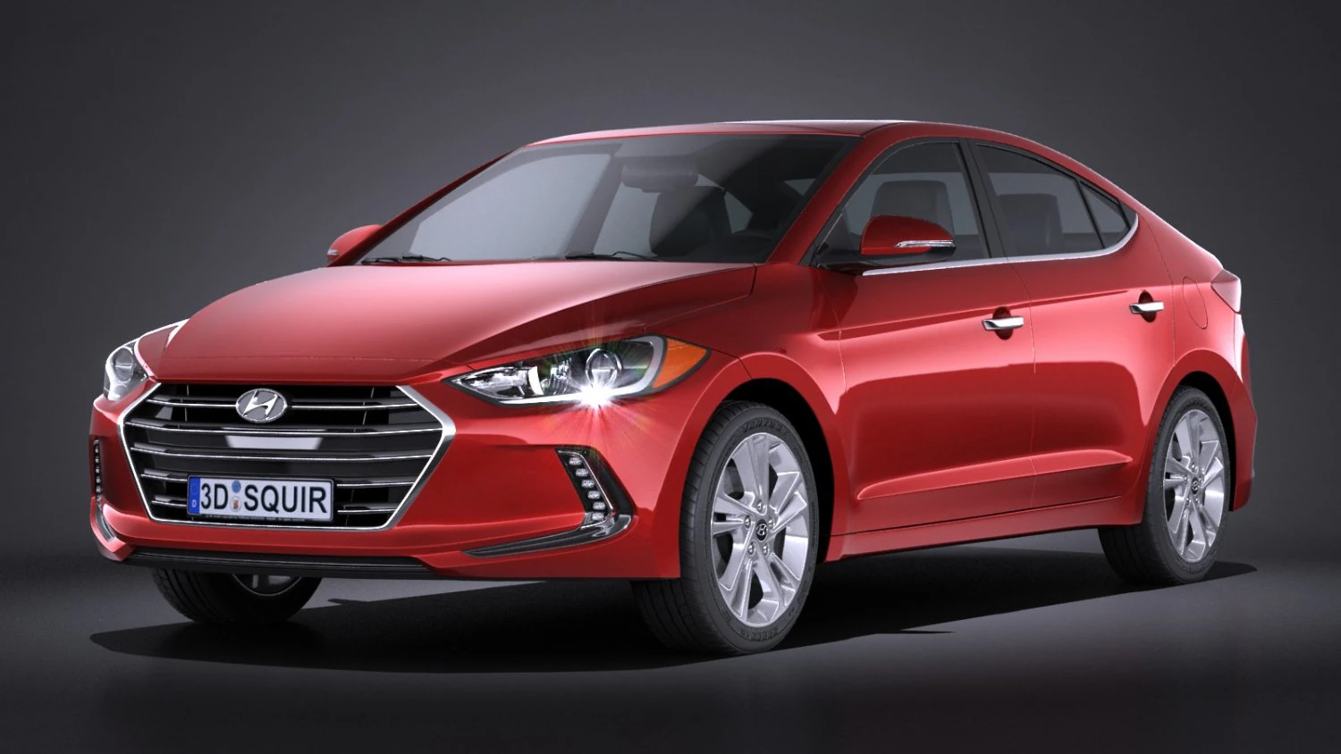 Hyundai Elantra 2017 3D Model .c4d .max .obj .3ds .fbx .stl .blend