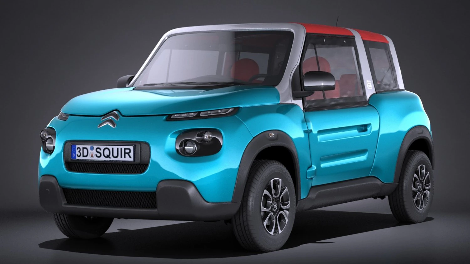 Citroen e-mehari 2017 3D Model .c4d .max .obj .3ds .fbx .stl .blend
