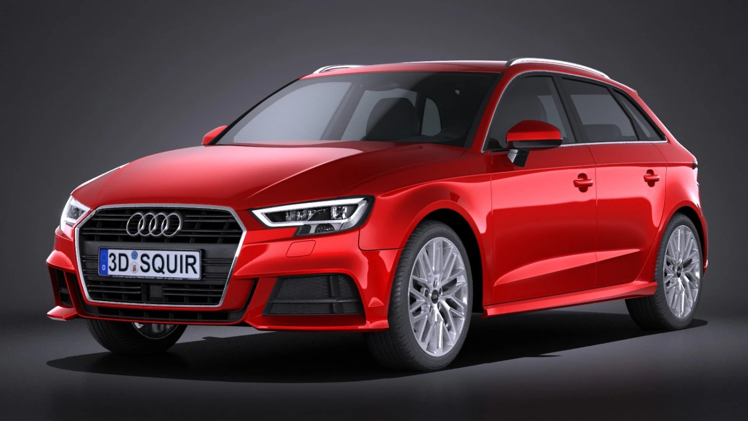 Audi A3 2017 5-door 3D Model .c4d .max .obj .3ds .fbx .stl .blend 